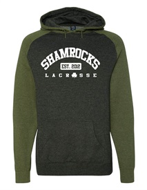 Shamrocks Lacrosse Anniversary Raglan Hooded Sweatshirt